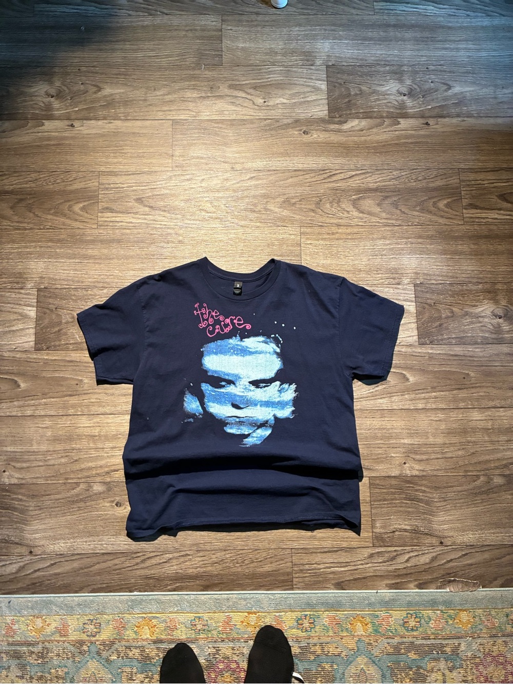Kids Navy Blue Graphic Tee with Light Blue Face